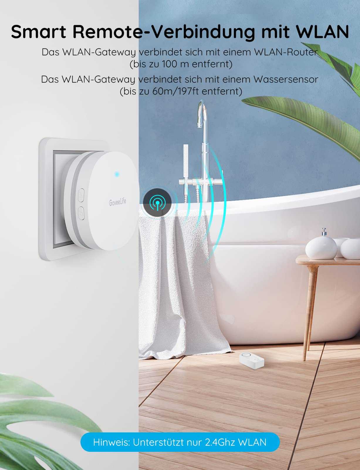 Govee Life Smart Wassermelder WLAN - 3er Set mit Gateway für zuverlässige Leckerkennung Mesch Shop Govee Life Smart Wassermelder WLAN - 3er Set mit Gateway für zuverlässige Leckerkennung Mesch Shop